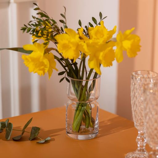 Ваза для цветов Flower Season стеклянная в форме песочных часов 15 см прозрачная HP-10-13 (1209009)