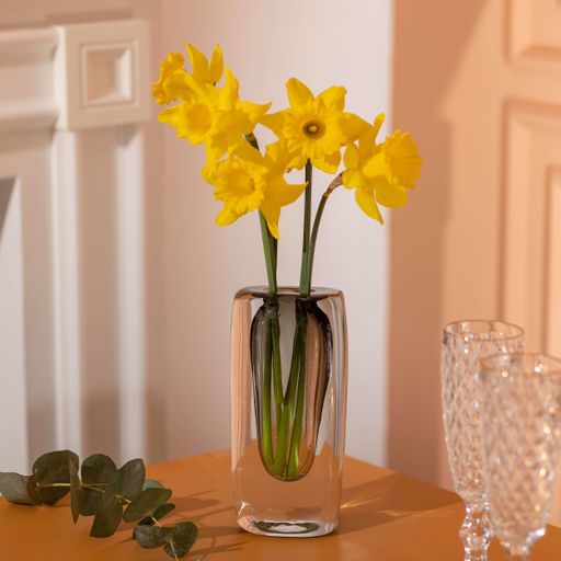 Ваза для квітів Flower Season скляна в стилі Мінімалізм 18.5 см сіра HP-10-17 (1209034)