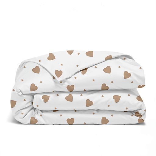 Постільна білизна з простирадлом на резинці BEIGE HEARTS CS1 COSAS