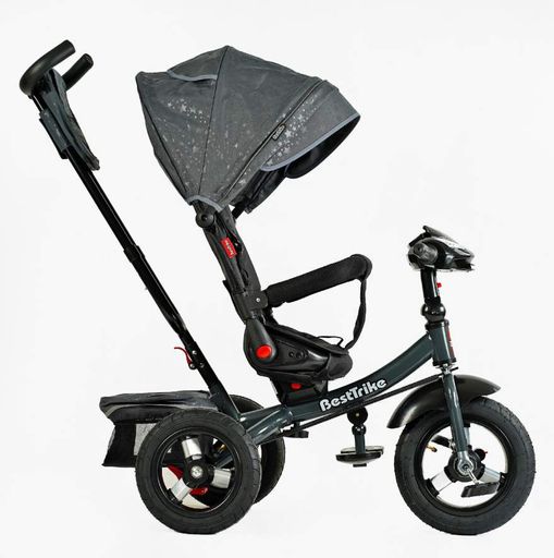 Велосипед трехколесный Best Trike с родительской ручкой муз панелью надувные колеса Черный (6088 F–980-66) (1211202)