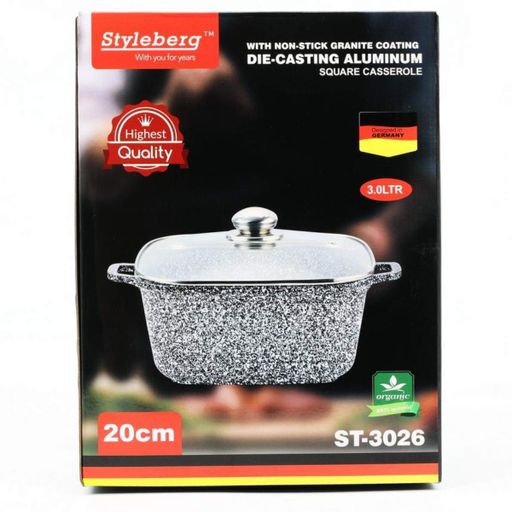 Кастрюля Styleberg 3 л (ST-3026) Квадратная Гранитное покрытие (1215531)