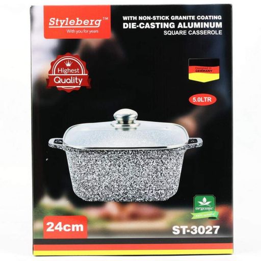 Кастрюля Styleberg 5 л (ST-3027) Квадратная Гранитное покрытие (1215539)