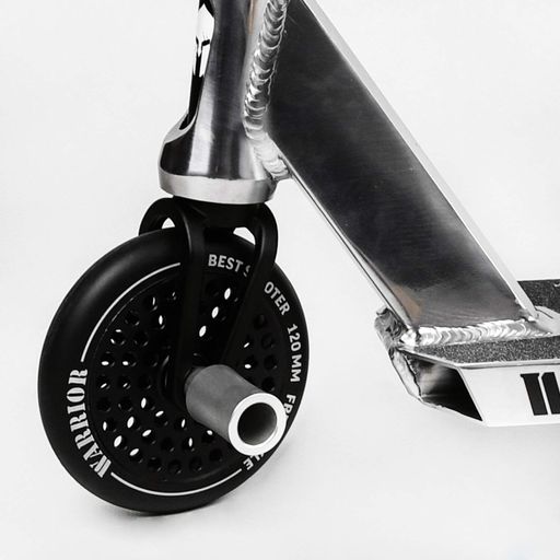 Самокат трюковий Best Scooter Warrior HIC-система пеги алюмінієвий диск та дека колеса PU 100 кг Black and white (112764) (1218162)