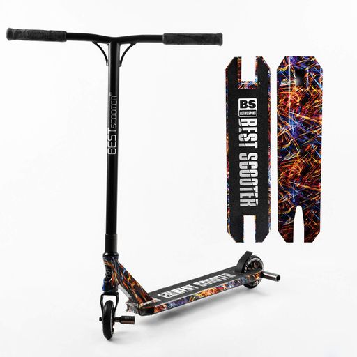 Самокат трюковий Best Scooter HIC-система пеги алюмінієвий диск та дека принт Firework 100 кг Різнобарвний (105677) (1218281)