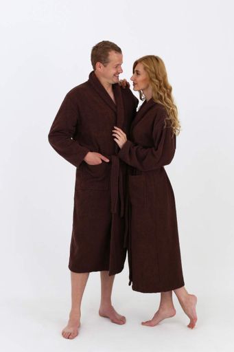 Мужской махровый халат Ideal Textile M коричневый (56860508) (1220960)