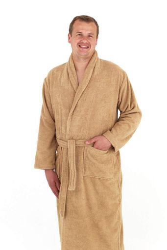 Мужской махровый халат Ideal Textile ХL бежевый (56860511) (1220963)