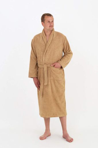Мужской махровый халат Ideal Textile ХXL бежевый (56860514) (1220967)