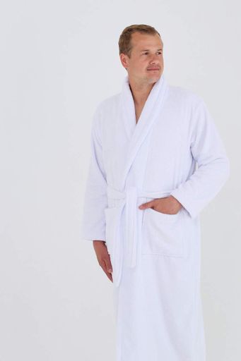 Мужской махровый халат Ideal Textile XXXL белый (56860519) (1220976)