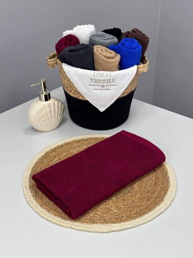 Полотенце однотонное Ideal Textile 40х70 см 400 г/м2 (56860905) Бордовий (1221004)