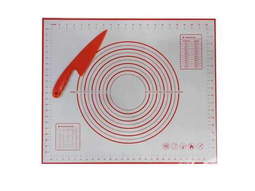 Силиконовый коврик для раскатки теста и выпечки Ytech 60 х 50 см + нож 2191 (1223568)