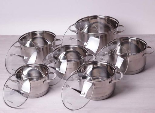 Набор кастрюль Kamille 6 кастрюль 1.5л, 2х2.5л, 2х3.5л, 5.5л с крышками KM-4704 (1223631)