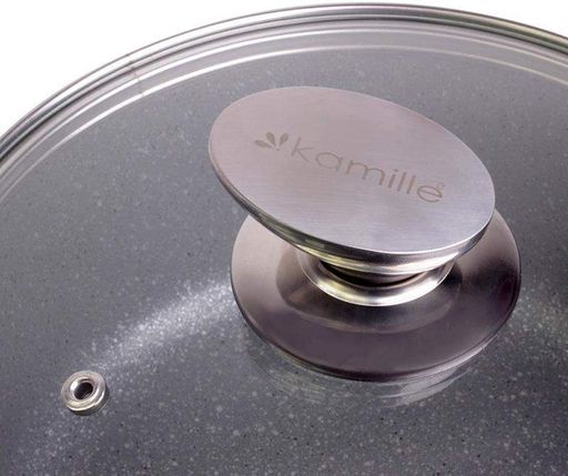 Кастрюля с крышкой Kamille Landes Grey 4.5 л с литыми алюминиевыми ручками Ø24 см 4425 (1223739)
