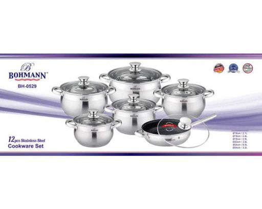 Набор посуды из нержавеющей стали 12 предметов Bohmann BH-0529 (1225652)