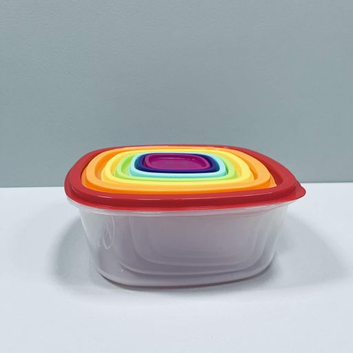 Набор квадратных контейнеров для продуктов питания 7 в 1 A-Plus разноцветный 8012-7 (1226288)