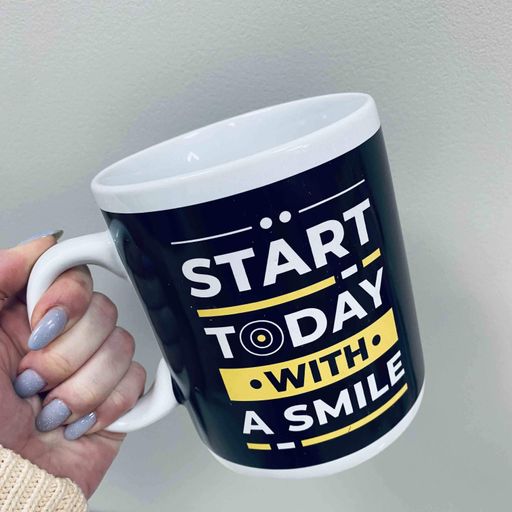 Чашка керамическая 800 мл "Start today with a smile " XXL Olens 3235 (1226534)