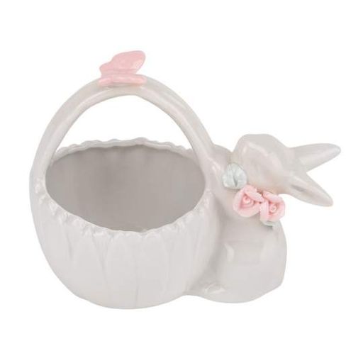 Корзина Кролик с бабочкой 10.5 см белая с розовым Elisey 5009-001 (1226997)