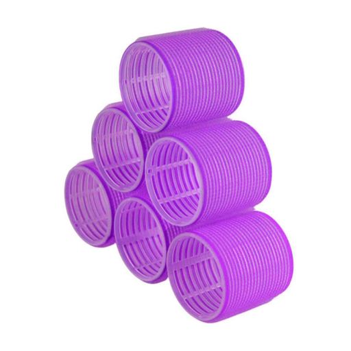 Бигуди-липучки для волос Cosmo Shop фиолетовые, диаметр 60 мм, 6 шт (CS718V)