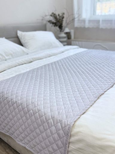Покривало-доріжка на ліжко Ecotton 70х230 см Саші антиалергенна двостороння світло-сіра Light Grey (1229443)
