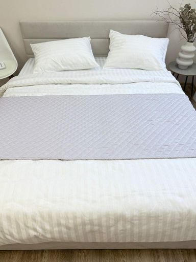 Покривало-доріжка на ліжко Ecotton 70х230 см Саші антиалергенна двостороння світло-сіра Light Grey (1229443)