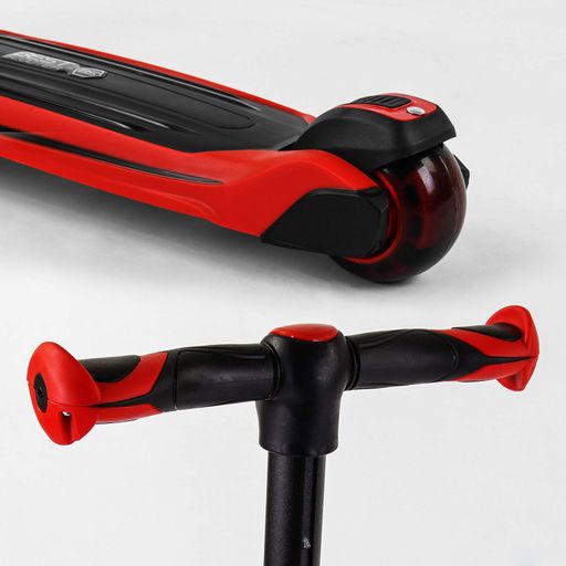 Самокат триколісний Best Scooter MAXI З СИДІННЯМ колеса PU зі світлом. Red and black (102923) (1229541)