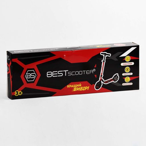 Двухколесный самокат Best Scooter колеса PU амортизатор складной. Black and blue (103471) (1229677)