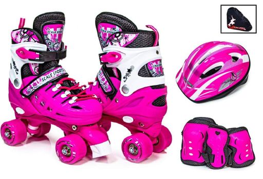 Комплект квадов с защитой Scale Sport. Pink (размер 29-33) 1974029132 (1229741)