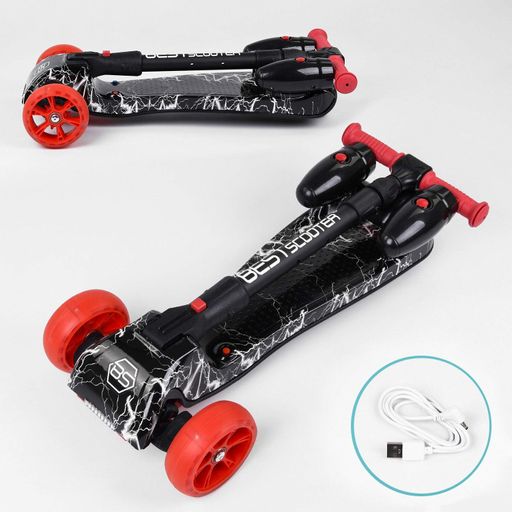 Самокат дитячий Best Scooter MAXI з парогенератором та складним кермом. Black (100059) (1229963)
