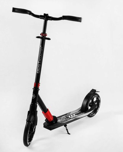 Самокат двоколісний Best Scooter колеса PU складний амортизатор. Black and red (105585) (1230053)