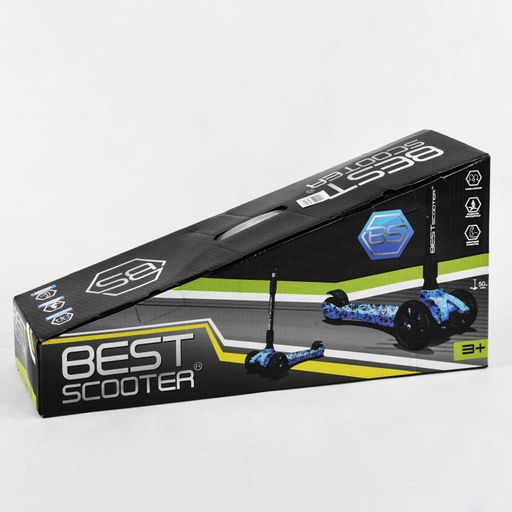 Самокат триколісний Best Scooter MAXI складний колеса PU зі світлом. Graffiti (105407) (1230067)