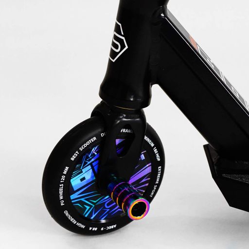 Самокат трюковий Best Scooter Hop Pro HIC-система пеги алюмінієвий диск та дека колеса PU. Black (115637) (1230105)