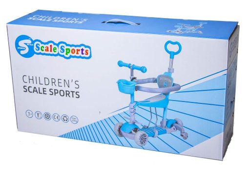 Самокат Scale Sports Smart 5 в 1 PU колеса подсветка колес с бортиком. Blue (1713425460) (1230239)