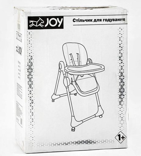 Стульчик для кормления Joy мягкий чехол ПВХ 4 колеса съемный столик корзинка. White and Beige (145030) (1230320)
