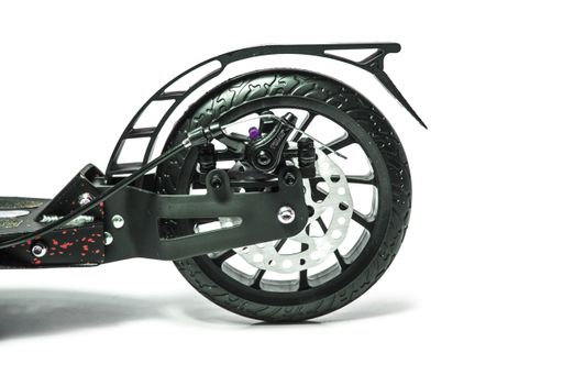 Двухколесный самокат Scale Sports SS-30 дисковый тормоз складной амортизатор Led-фонарик. Black and red (881089623) (1230480)