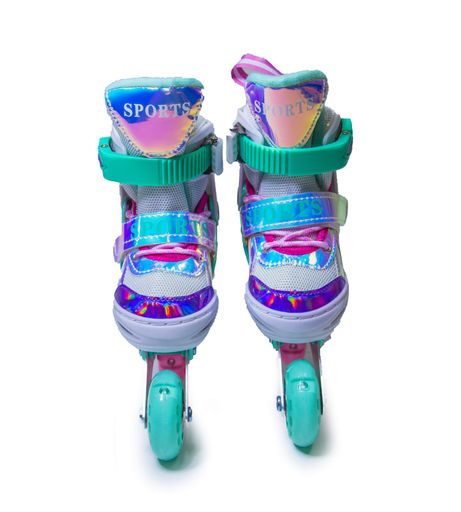 Раздвижные ролики Scale Sports размер 26-29 (светящиеся колеса). Rainbow Tiffany (858259839) (1230659)