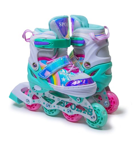 Раздвижные ролики Scale Sports размер 30-33 (светящиеся колеса). Rainbow Tiffany (1767547055) (1230663)