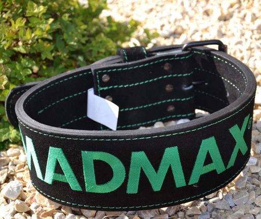 Пояс для важкої атлетики MadMax MFB-301 Suede Single Prong шкіряний Black/Green L (1231148)