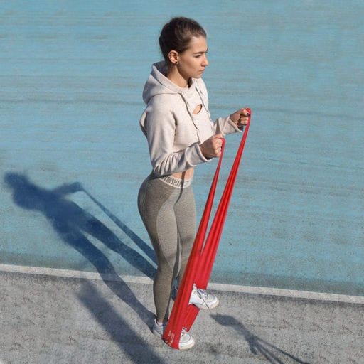 Стрічка-еспандер для спорту та реабілітації Power System PS-4122 Flat Stretch Band Level 2 Red (9-11кг.) (1232155)