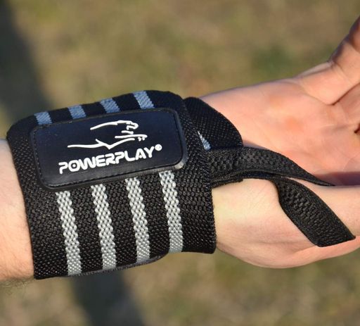 Кистьові бинти PowerPlay 3081 Чорно-Сірі (1232183)