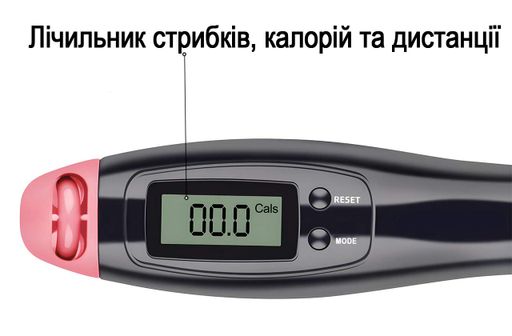 Швидкісна скакалка з лічильником EasyFit чорний-рожевий (1232297)