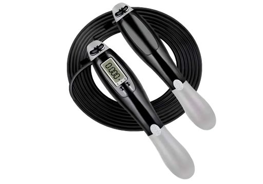 Скоростная скакалка со счетчиком EasyFit черный-серый (1232299)