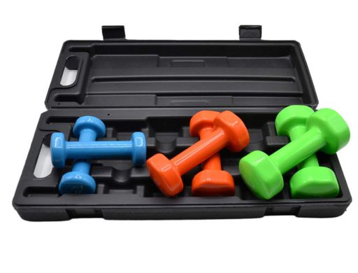 Набір гантелей в кейсі 6 кг. PowerPlay 4103 Fitness Dumbells (2шт.*0,5кг. 2шт.*1кг. 2шт.*1,5кг.) (1232386)