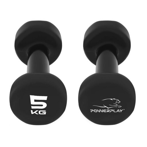 Гантелі вінілові PowerPlay 4125 Achilles 2*5 кг. Чорні (пара - 2шт.) (1232474)