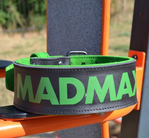 Пояс для важкої атлетики MadMax MFB-302 Quick Release Belt  шкіряний Black/Green M (1232647)