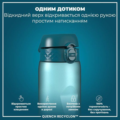 Пляшка для води ION8 1000 мл. BPA Free, Times To Drink, (ЕКО пляшка) BPA Free, Teal &amp; Blue (1232650)