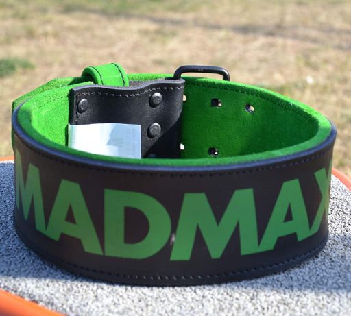Пояс для важкої атлетики MadMax MFB-302 Quick Release Belt  шкіряний Black/Green L (1232700)