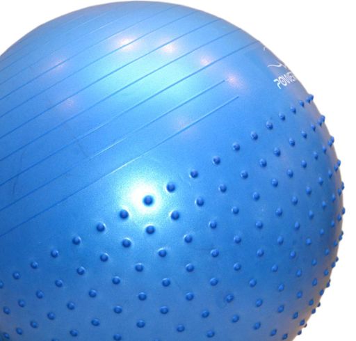 М'яч для фітнесу (фітбол) напівмасажний PowerPlay 4003 Ø65 cm Gymball  Синій + помпа (1232779)