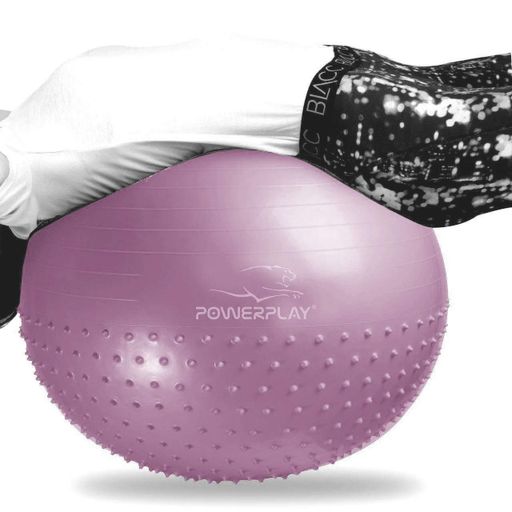 М'яч для фітнесу (фітбол) напівмасажний PowerPlay 4003 Ø65 cm Gymball  Ліловий + помпа (1232785)