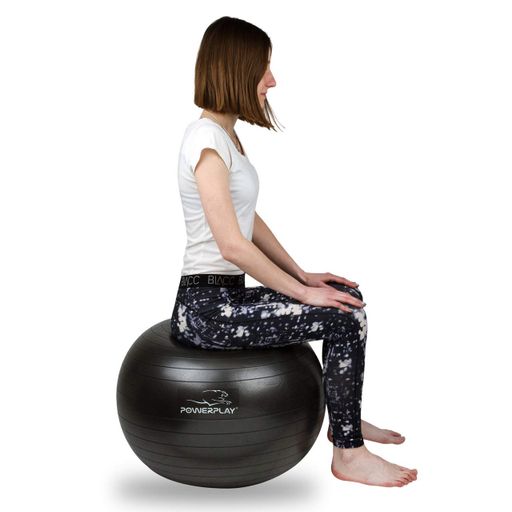 М'яч для фітнесу (фітбол) PowerPlay 4001 Ø65 cm Gymball  Чорний + помпа (1232802)