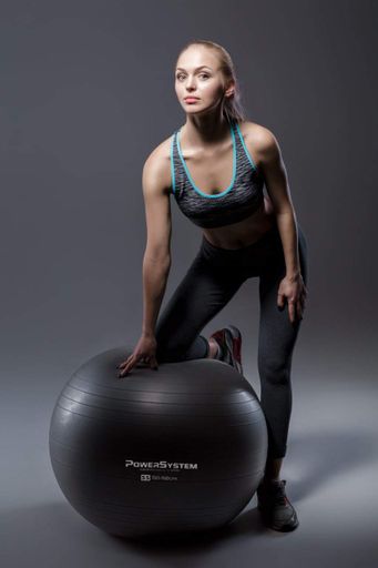 М'яч для фітнесу (фітбол) Power System PS-4012 Ø65 cm PRO Gymball Black (1232817)