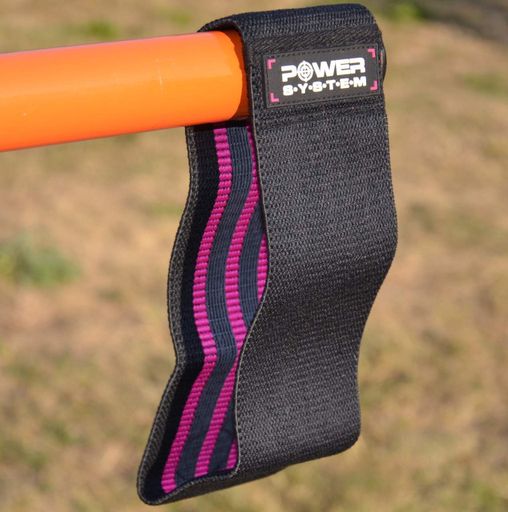 Тканева гумка для фітнесу та спорту Power System PS-4091 Booty Band LVL 1 Black/Pink (d_64 см. навантаження 18-23кг.) (1232901)